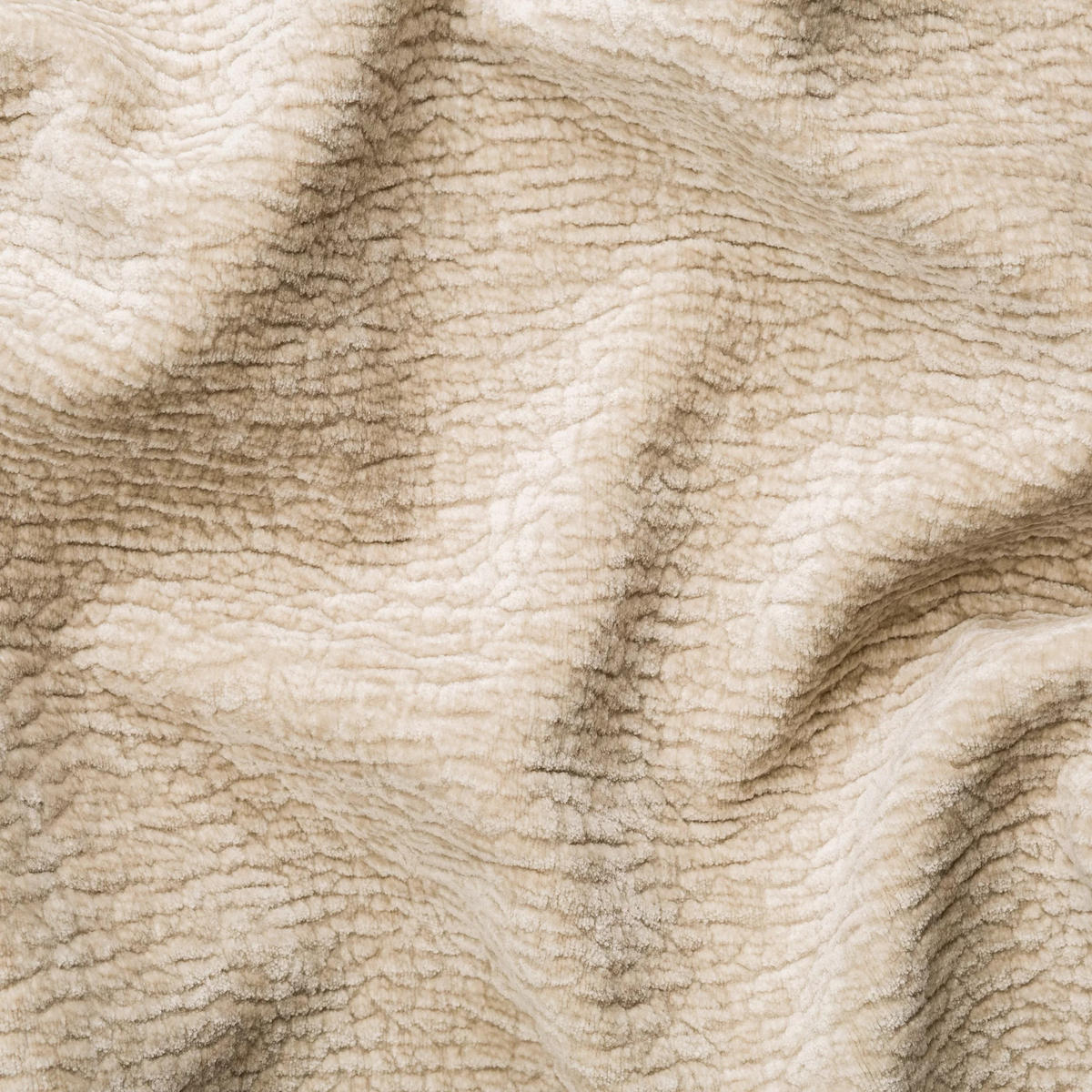 ECKSOFA Puffy mit Schlaffunktion und Bettkasten - besonders weich und puffig aus Beige Stoff mit Chenillestruktur - Ottomane rechts - Beige/Schwarz, Holz/Kunststoff (266/138cm) - S-Style Möbel