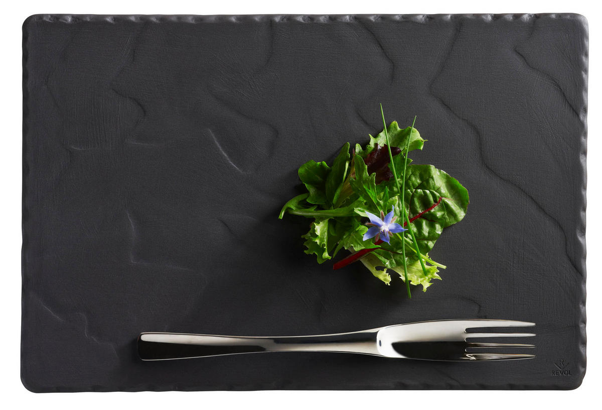SERVIERPLATTE 30 x 20 cm RECHTECKIG Matt schiefer - Schieferfarben, Keramik (20/0.7/30cm) - Revol Porcelaine France