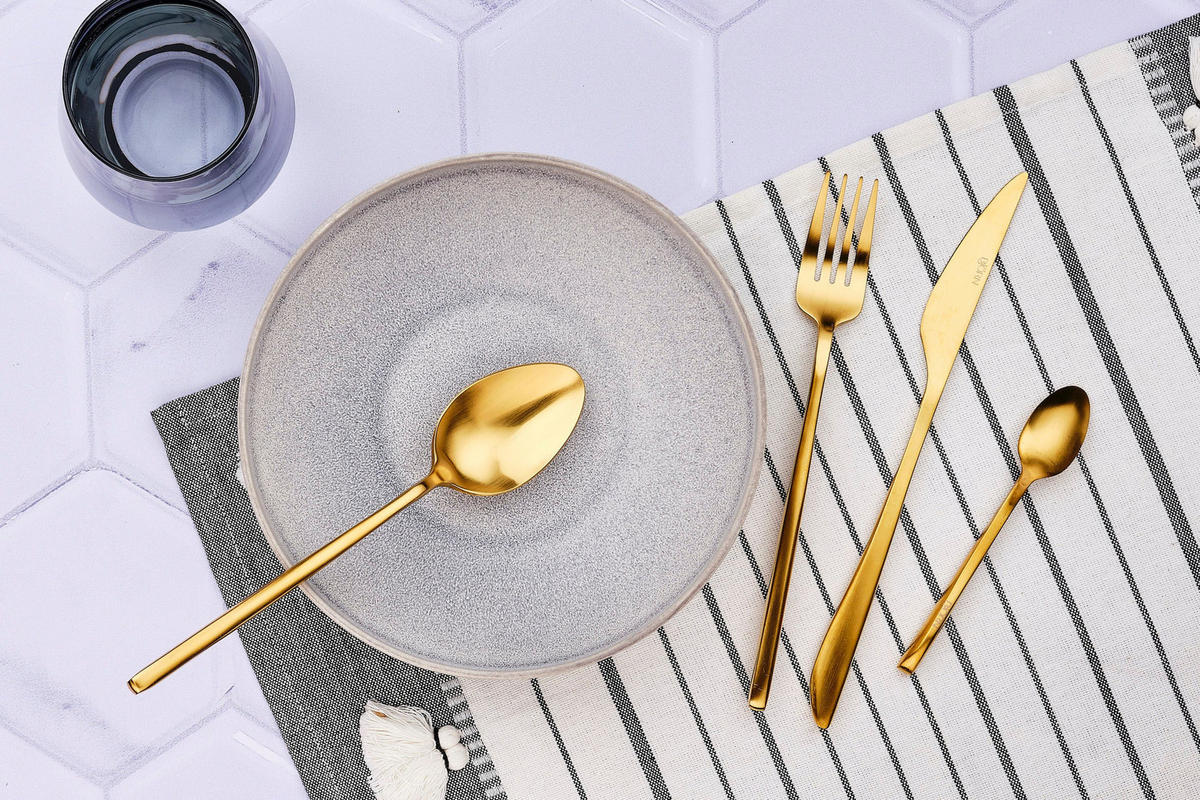 LÖFFEL 6er-Set Olaf - Gold - Goldfarben, Metall - Björn