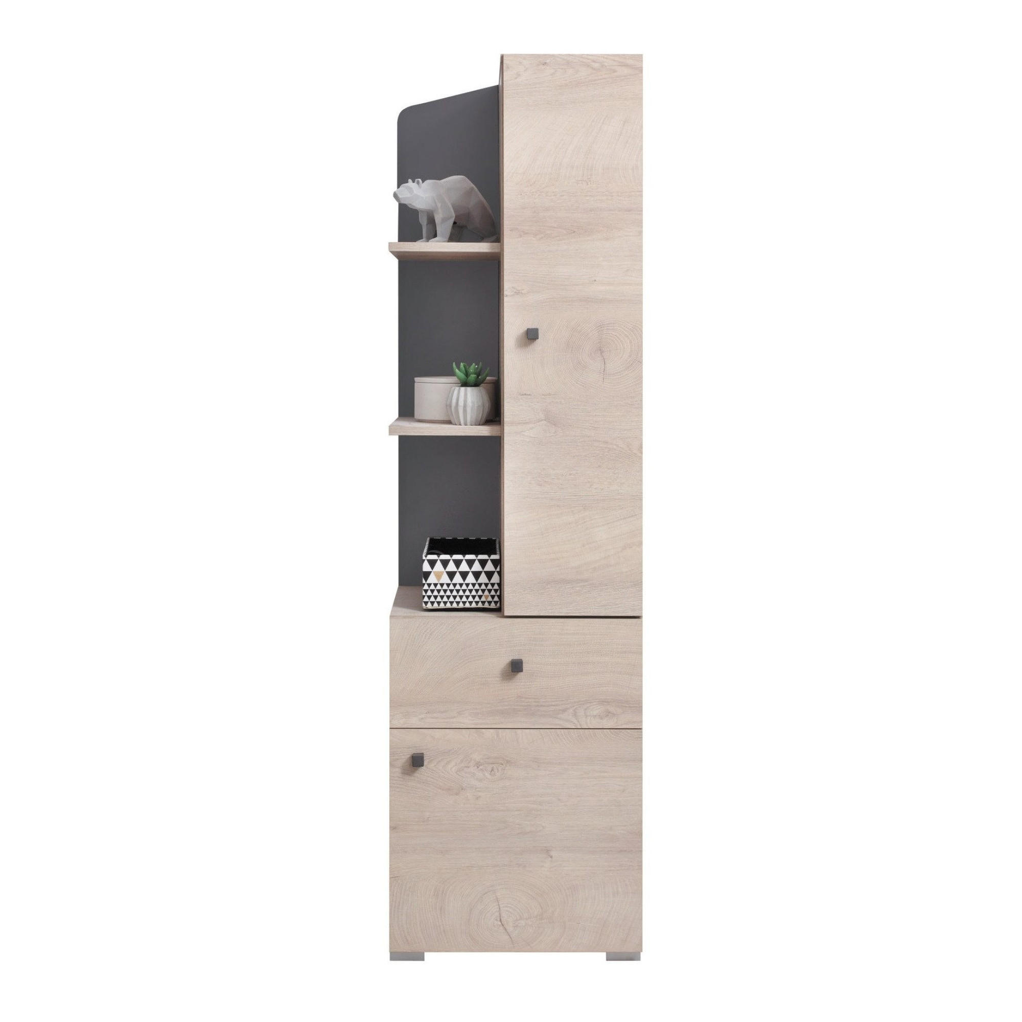 KINDERREGAL DARLA D07 45/40/160 Eiche/Anthrazit - Anthrazit/Sonoma Eiche, Holzwerkstoff (45/160/40cm) - Deine Möbel 24