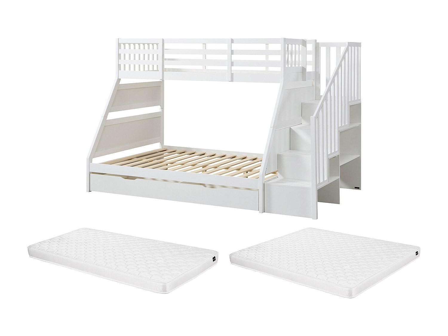 ETAGENBETT - 2 Personen - holz - weiß Lakayo - Weiß, Holz (90/190cm) - Vente-Unique