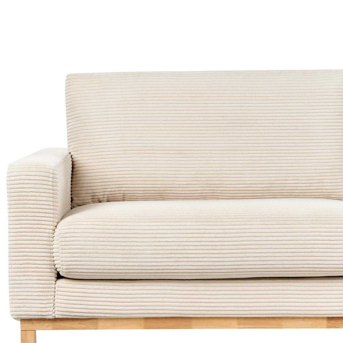 3-SITZER-SOFA Cord hellbeige/hellbraun Siggard - Hellbraun/Beige, Textil (217/84/92cm) - Beliani