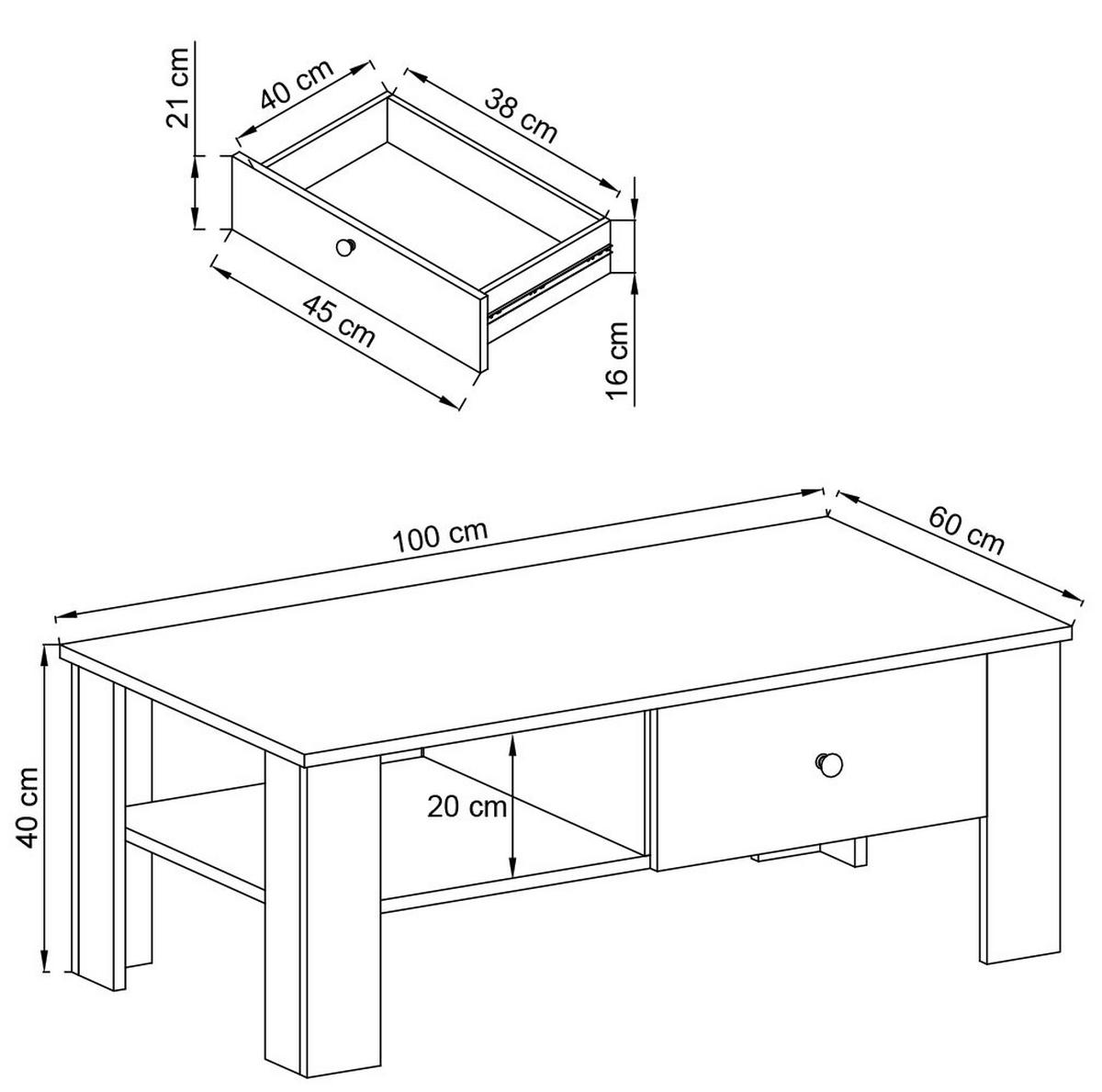 COUCHTISCH Rene Anderson Pinie 105 / 60 / 43cm - Pinienfarben, Holz/Holzwerkstoff (60/105/43cm) - Feldmann-Wohnen