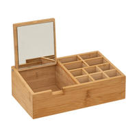 ORGANIZER aus Bambus mit Spiegel 24,3/8/14 cm - Braun, Naturmaterialien (8/14/24.3cm) - 5five Simply Smart