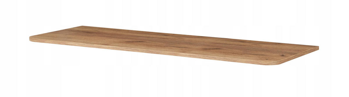 WASCHBECKENUNTERSCHRANK LINEA hängend geriffelt Eiche dunkelbraun mit Waschtischplatte 120/48/44 cm - Braun, Holzwerkstoff (120/48.4/43.7cm) - Rodan
