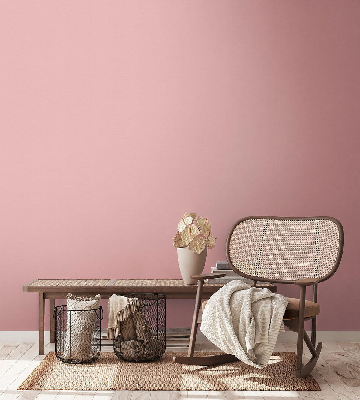 VLIESTAPETE Rosa 53/1005 cm - Pink, Textil (53/1cm) - KUNSTLOFT
