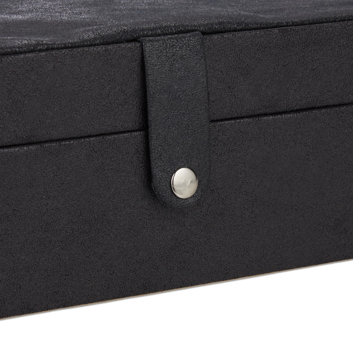 SCHMUCKKÄSTCHEN - Schwarz, Holzwerkstoff/Wellpappe (29/10/20cm) - Relaxdays