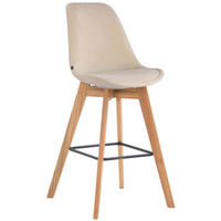 BARHOCKER Metz Massivholz 112x48x56 cm Creme - Creme, Textil (48/112/56cm) - furnicato