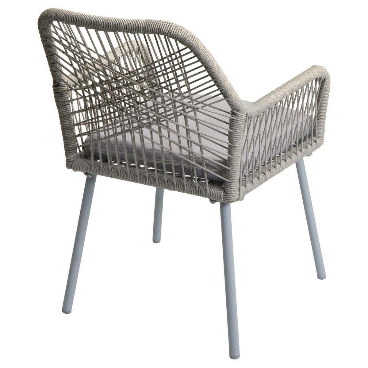 GARTENSTUHL 2er-Set 81x54x62cm Aluminium Seilgeflecht Rope Grau - Grau, Metall (54/81/62cm) - PROREGAL