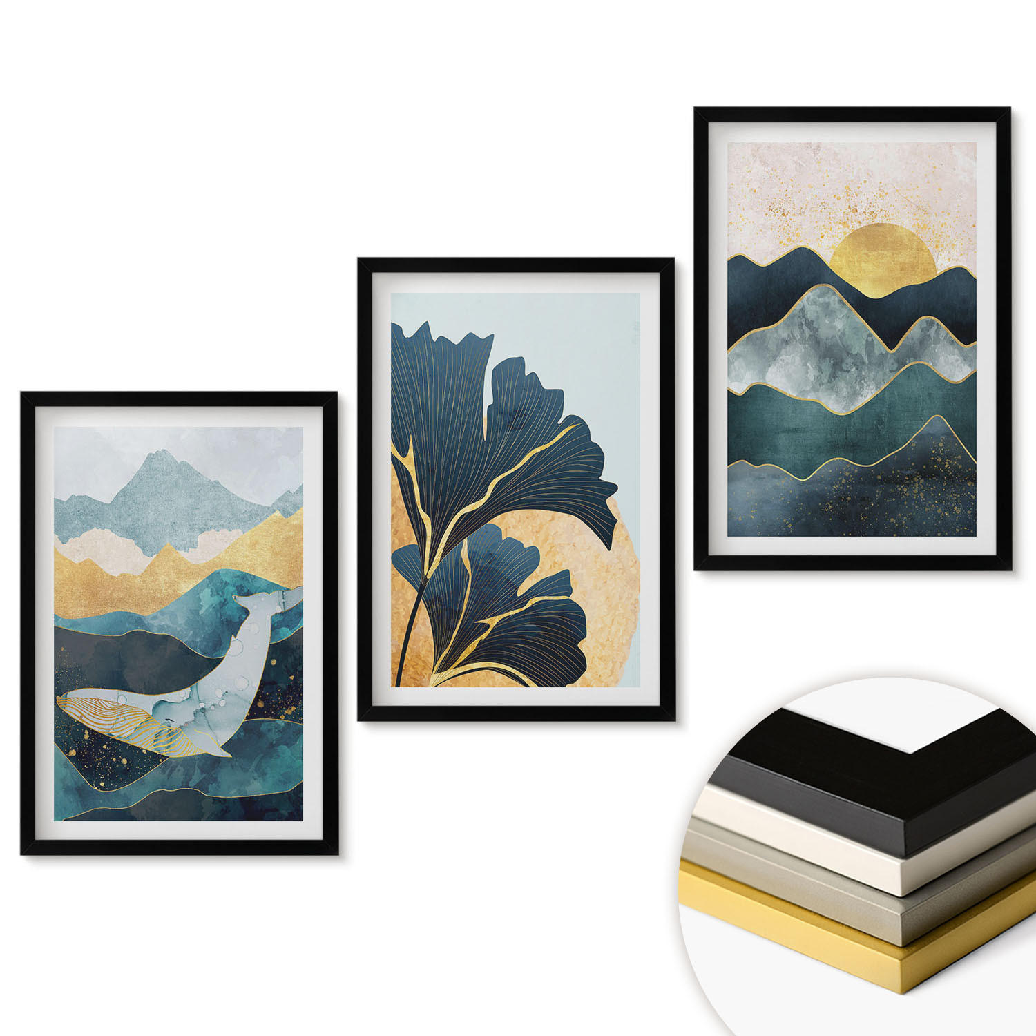 ArtPrintCave Wandbilder Schwarz 40x60 cm
