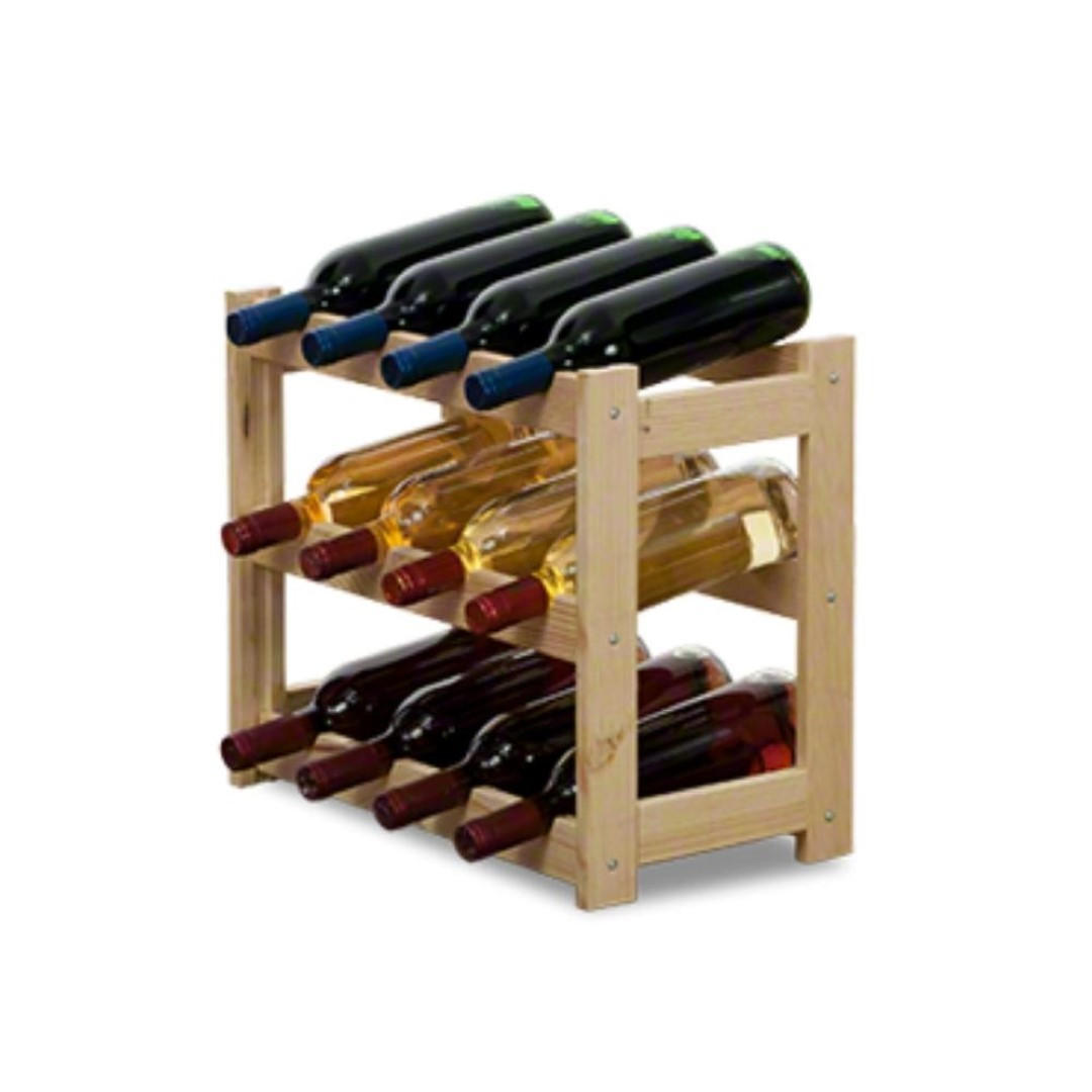 WEINREGAL Pinotwine 38x43x25 cm 12 Flaschen Massives Kiefernholz Natur Unbehandelt - Naturfarben, Holz (43/38/25cm) - PROREGAL