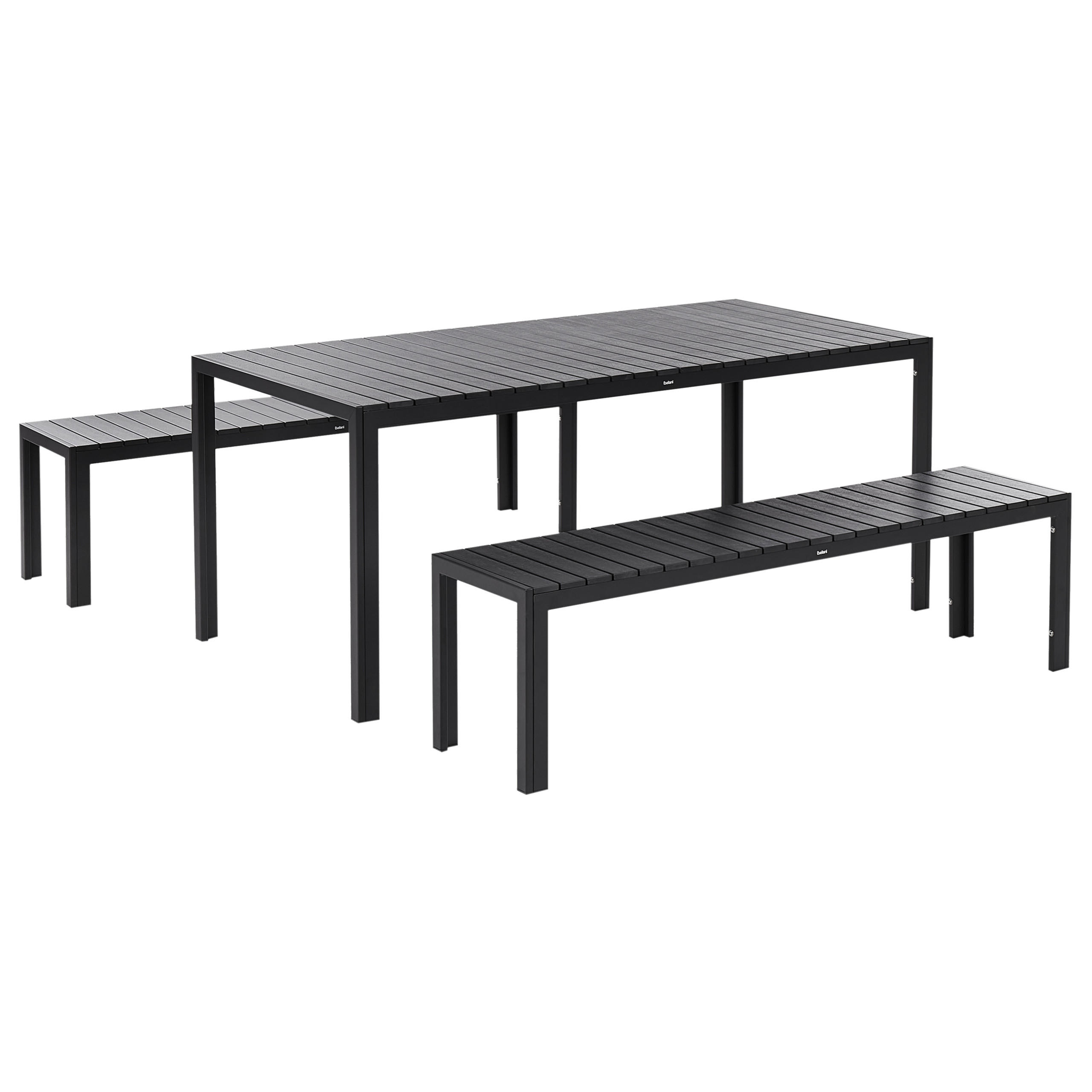 GARTENTISCH-SET 4-Sitzer Schwarz Nardo - Schwarz, Kunststoff - Beliani