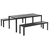 GARTENTISCH-SET 4-Sitzer Schwarz Nardo - Schwarz, Kunststoff - Beliani