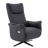 MASSAGESESSEL - Microfaser / Metall - Anthrazit / Schwarz - Anthrazit/Schwarz, Textil/Metall (76/112/85cm) - home24