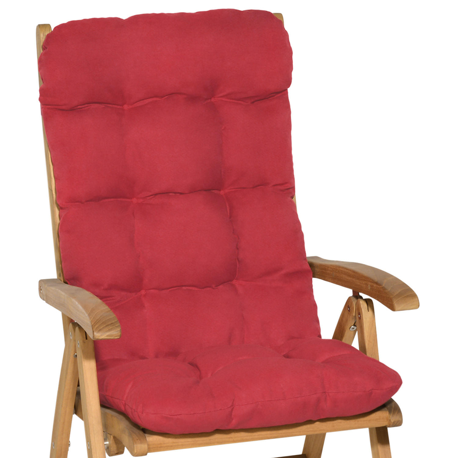Beautissu Hochlehnerauflage Rot 50x8x120 cm