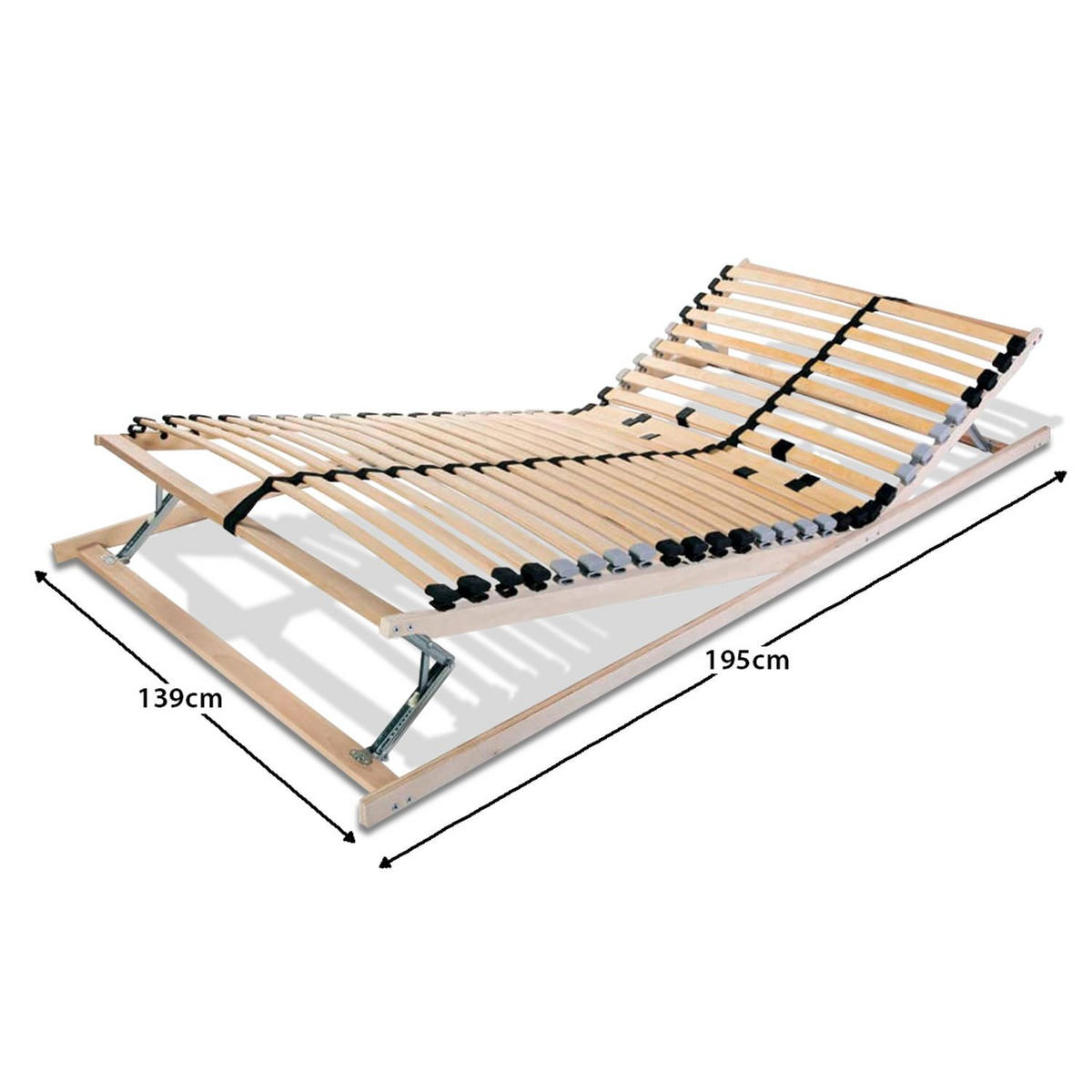LATTENROST ERGO KF 140x200 cm mit Kopf- & Fußteilverstellung - Naturfarben, Holz (140/200cm) - Coemo