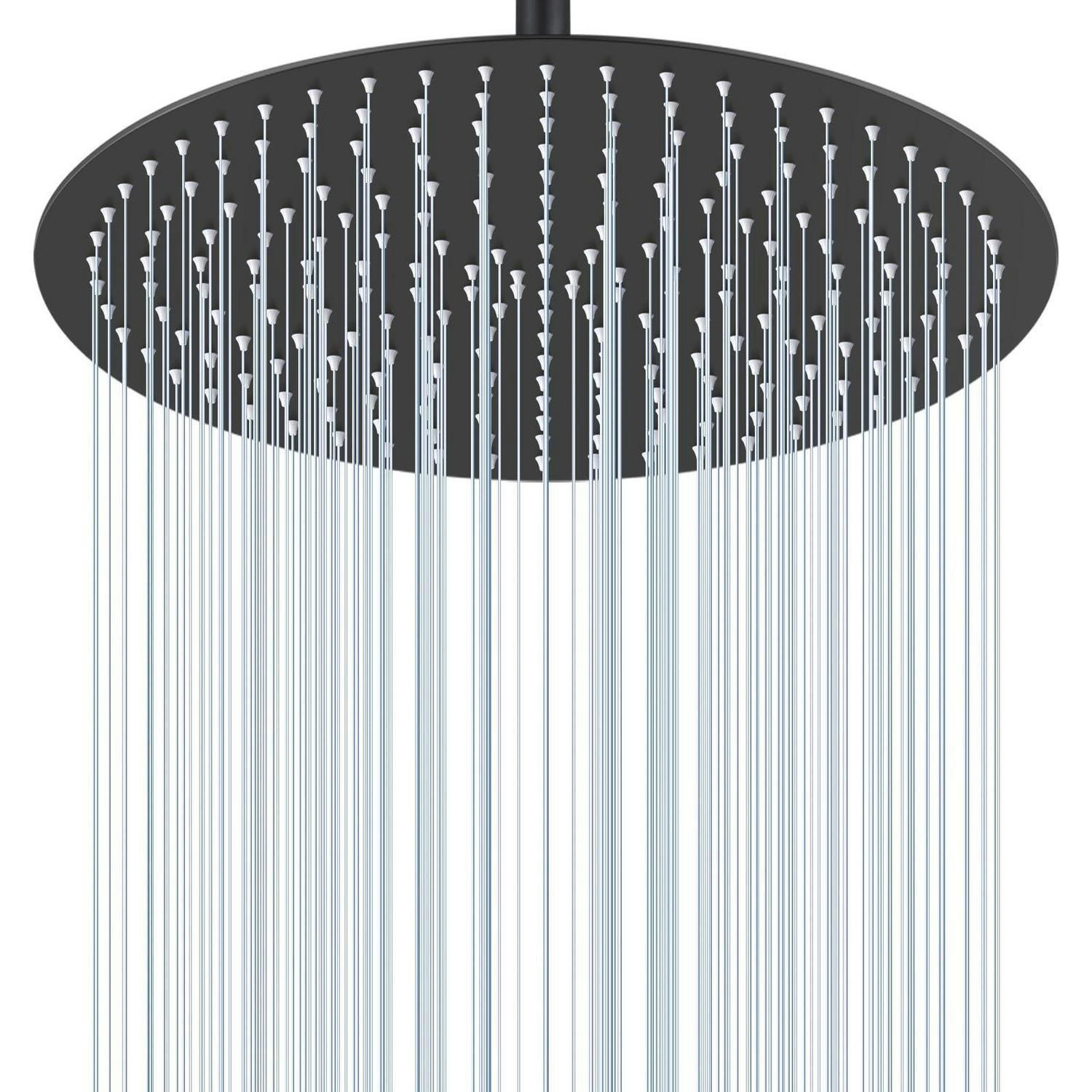 REGENDUSCHE 40 cm Schwarz Edelstahl 304 - Schwarz, Metall (40.6/12.7/40.6cm)