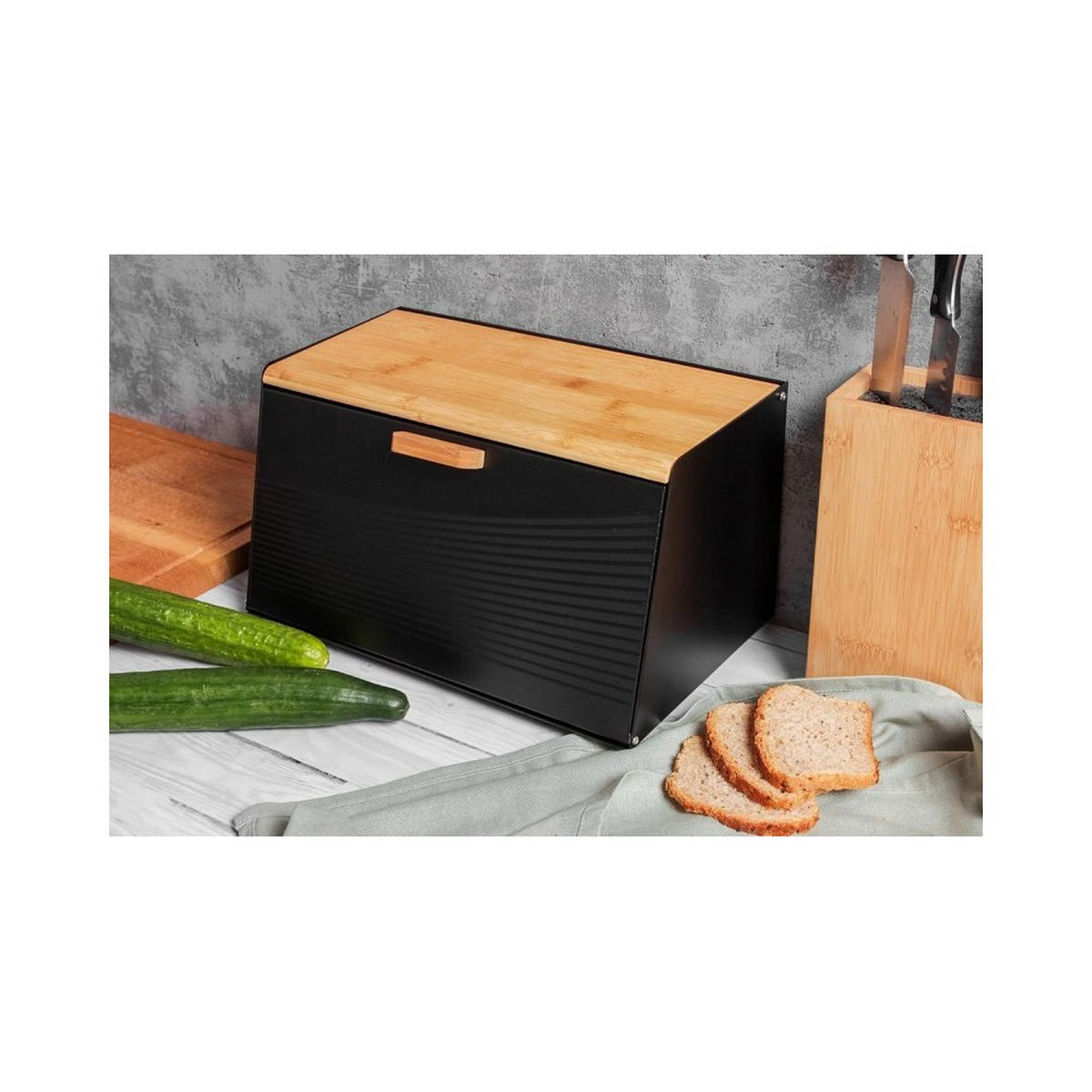 BROTKASTEN Graphit 35.5/21/23.5 cm 51263 - Graphitfarben, Metall (21/23.5/35.5cm) - Brunbeste