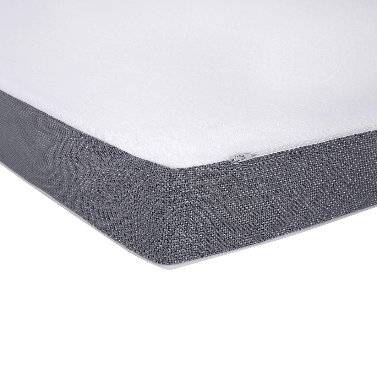 MATRATZENTOPPER 140/200 cm Comfy - Weiß/Grau, Textil (140/200cm) - Beliani
