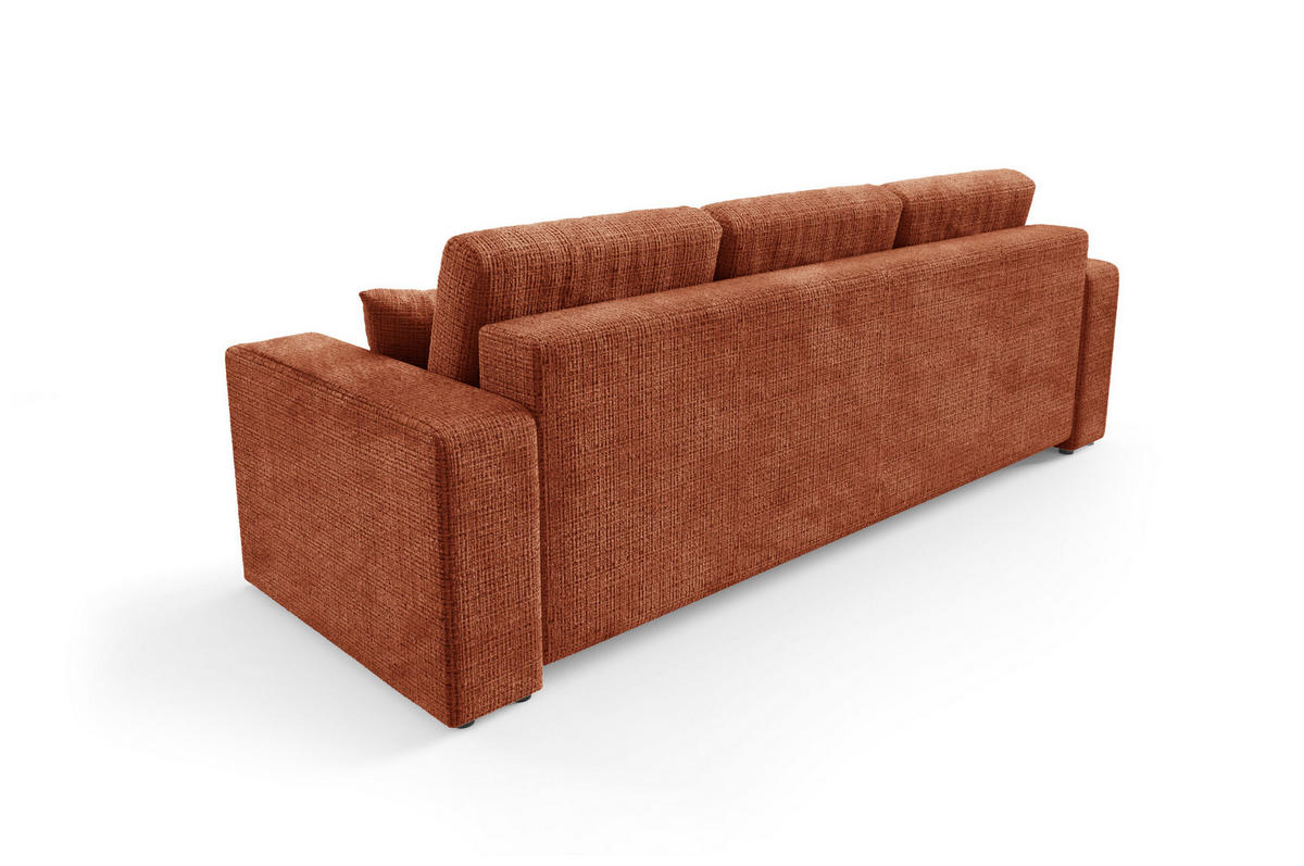 SCHLAFSOFA mit Bettkasten Orange - Orange, Textil (244/70/92cm) - Furnisell