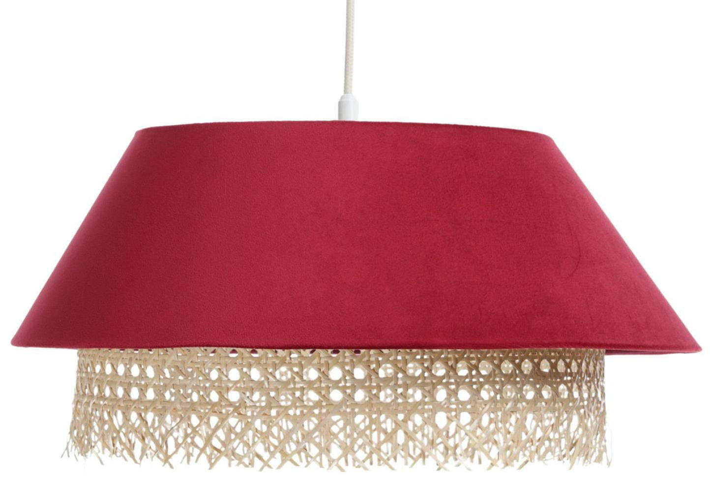 HÄNGELEUCHTE Rot 40/19 cm - Rot, Naturmaterialen (40/1.3/19cm) - ONZENO