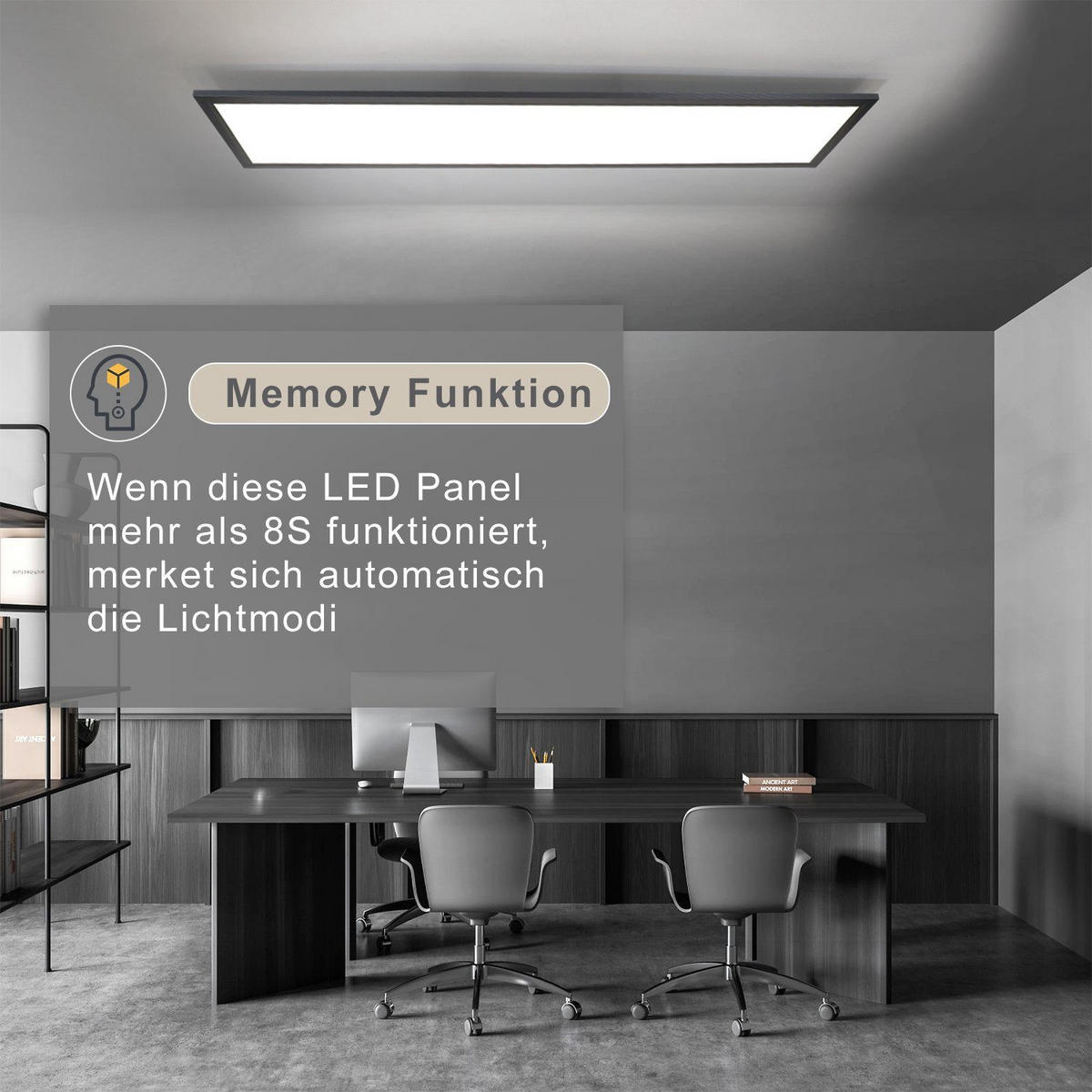 LED-DECKENLEUCHTE Petra 100/25/1 cm - Schwarz, Metall (100/25/1cm) - Nettlife