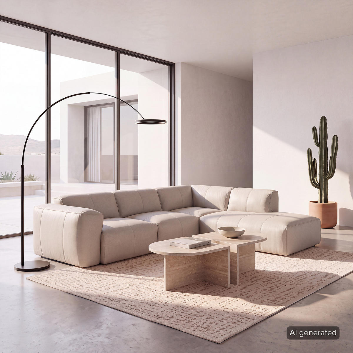 3-SITZER ECKSOFA mit Recamiere - Hellgrau/Schwarz, Leder/Kunststoff (295/231cm) - home24