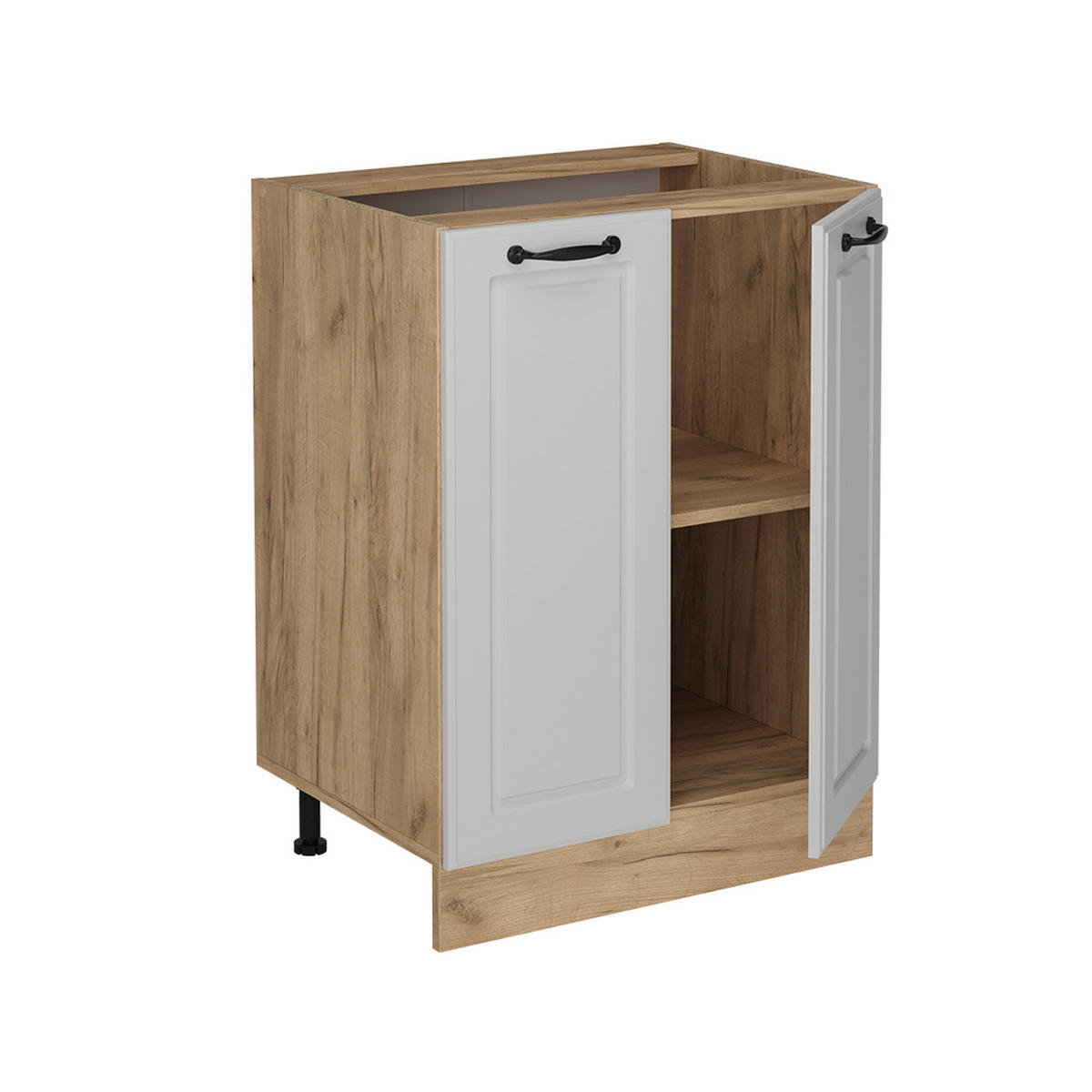 KÜCHENUNTERSCHRANK R-Line Weiß Landhaus 60 cm ohne Arbeitsplatte - Honigeiche/Eiche Wotan, Holzwerkstoff (60/81.6/46cm) - Vicco