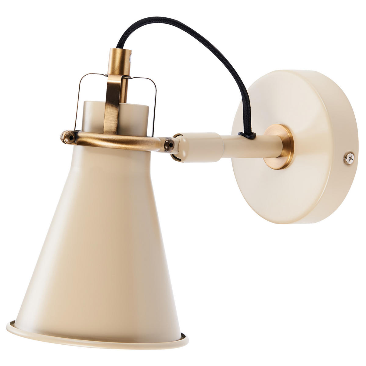 WANDLAMPE 2er Set Beige/Gold Moyola - Beige/Goldfarben, Metall (11/19/22cm) - Beliani