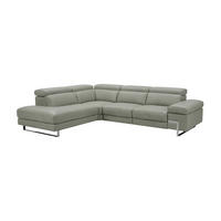 ECKSOFA Opera Echtleder Perlgrau - Hellgrau, Leder/Metall (218/269cm)