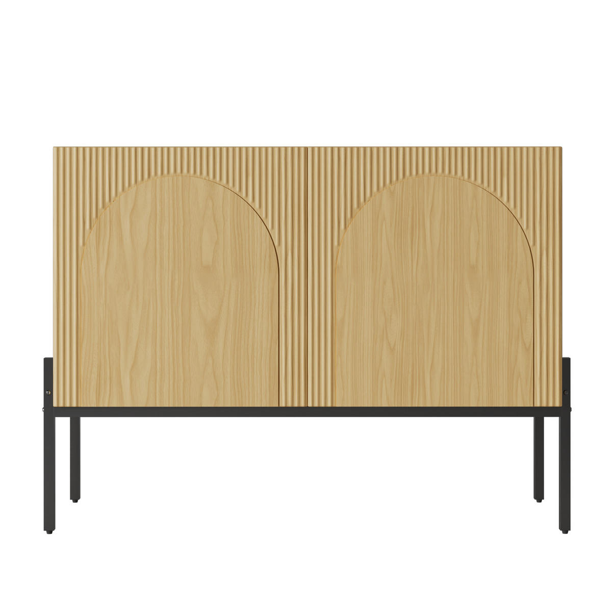BUFLET 100cm cu Bogendesign, 2 Türen, Metallbeine - culoare naturală, compozit lemnos (100/75/40cm) - Urban Meuble
