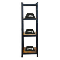 SCHWERLASTREGAL Vintage Series Ragnar für Gesamtlast 400 kg Maße: 150x45x45cm Vintagebraun-Schwarz - Dunkelbraun, Metall (45/150/45cm) - PROREGAL