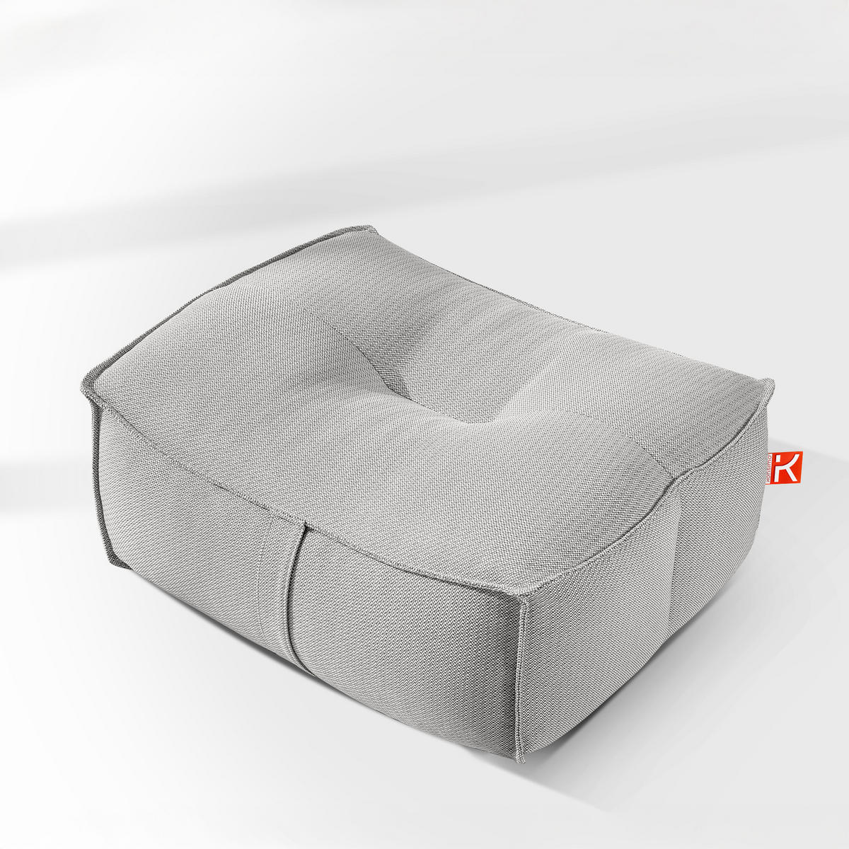 GARTENLOUNGE-HOCKER LOVIA Outdoof Pouf, Dunkelgrau/Weiß - Dunkelgrau, Textil (90/41/75cm) - KONSIMO®