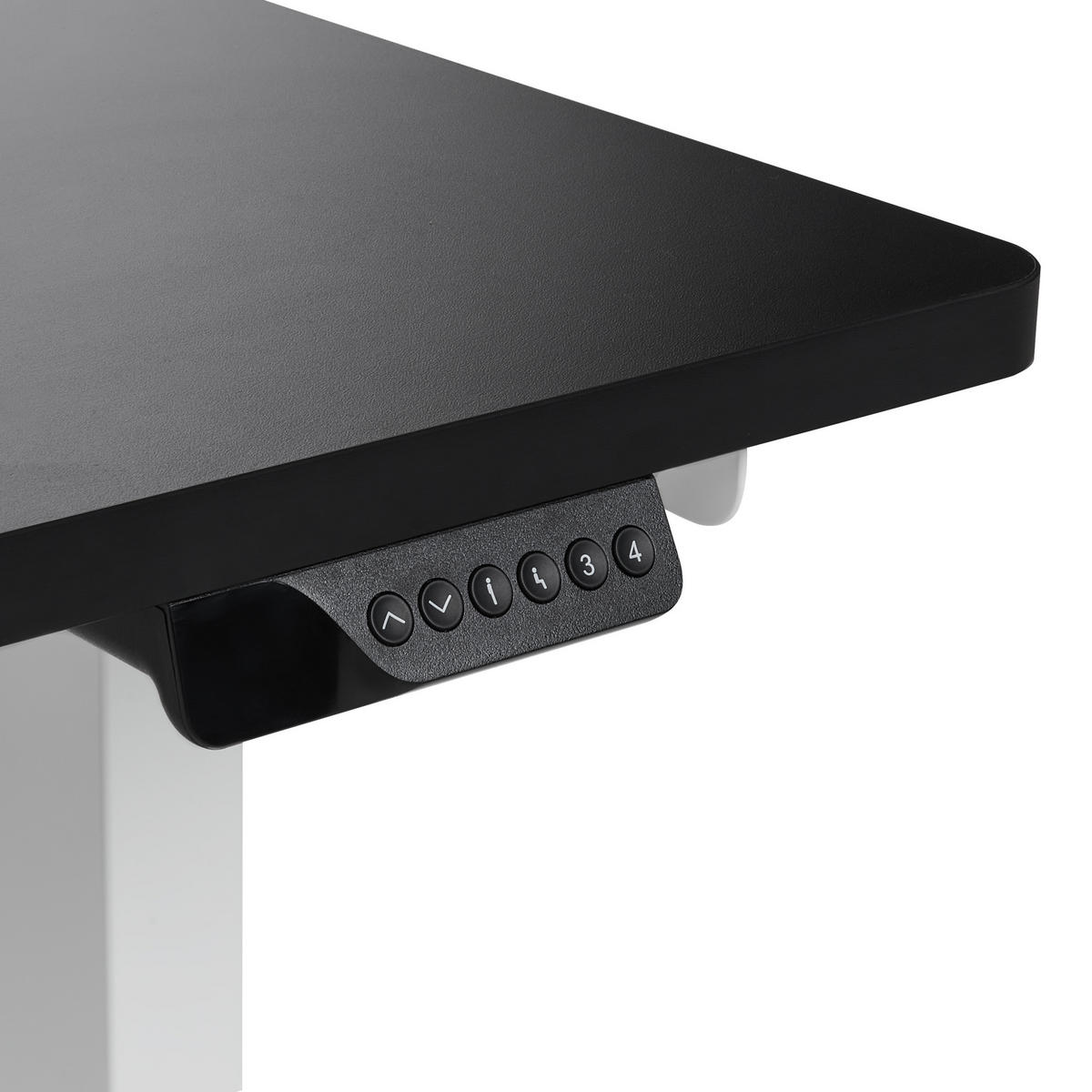 ECKSCHREIBTISCH elektrisch höhenverstellbar 160/109 cm Schwarz/Weiß linksseitig Destines - Schwarz/Weiß, Holzwerkstoff/Metall (109/160/60cm) - Beliani
