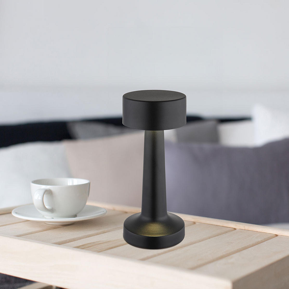 LED TISCHLEUCHTE ANGELIKA Schwarz - Schwarz, Metall (9/9/21cm) - Globo Lighting