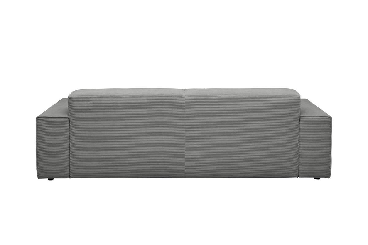 SOFA RANI Grau Cord - Schwarz/Grau, Kunststoff/Textil (256/71/101cm) - KAWOLA