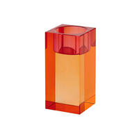 TEELICHTHALTER Sari M, Kristallglas, Orange, Rosa, 10.3 cm - Orange, Glas (14cm) - Gift Company