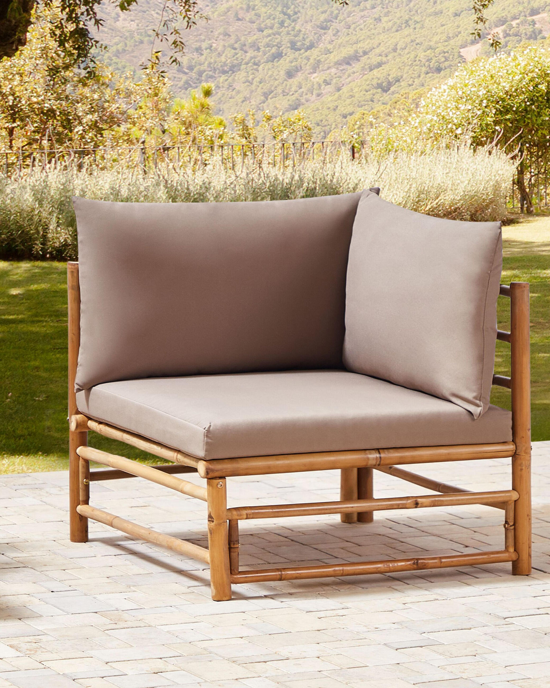 GARTENSTUHL Holz Taupe Cerreto - Hellbraun/Beige, Holz (67/80/67cm) - Beliani