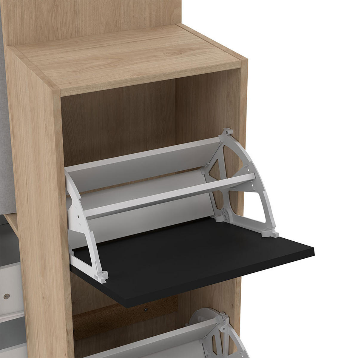 KLEIDERSCHRANK Kimmy Walnussfarben 128/41/198 cm - Walnussfarben/Schwarz, Holzwerkstoff (128/198/41cm) - ebuy24