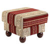 HOCKER Kasha Bezug Chenille Buche nussbaum dunkel / rot - Wengefarben/Rot, Kunststoff (54/48/54cm) - 58aufmkessel
