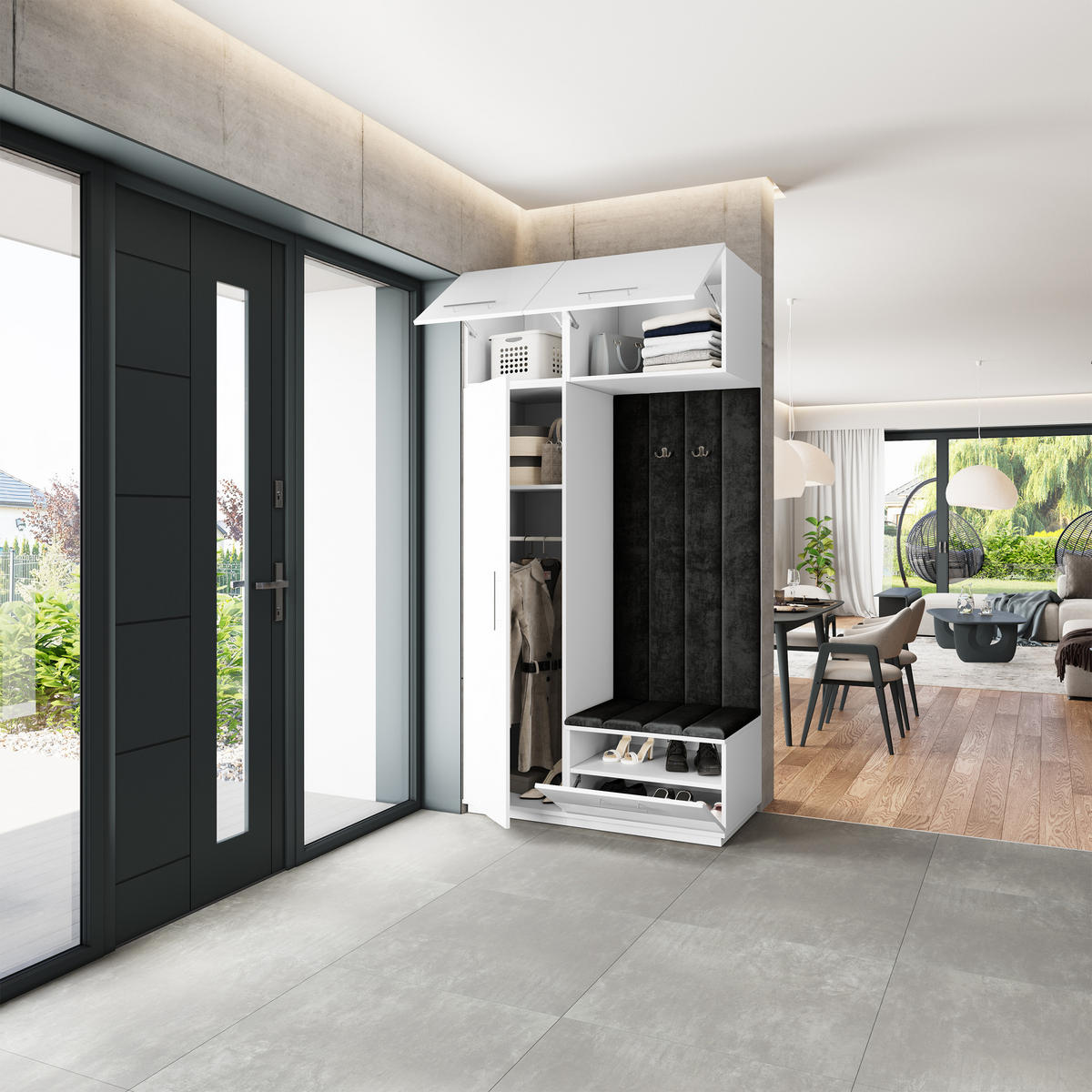 GARDEROBENSCHRANK REMA 120/240/60 cm Modern Weiß - Weiß, Holzwerkstoff (120/240/60cm) - MASSENO