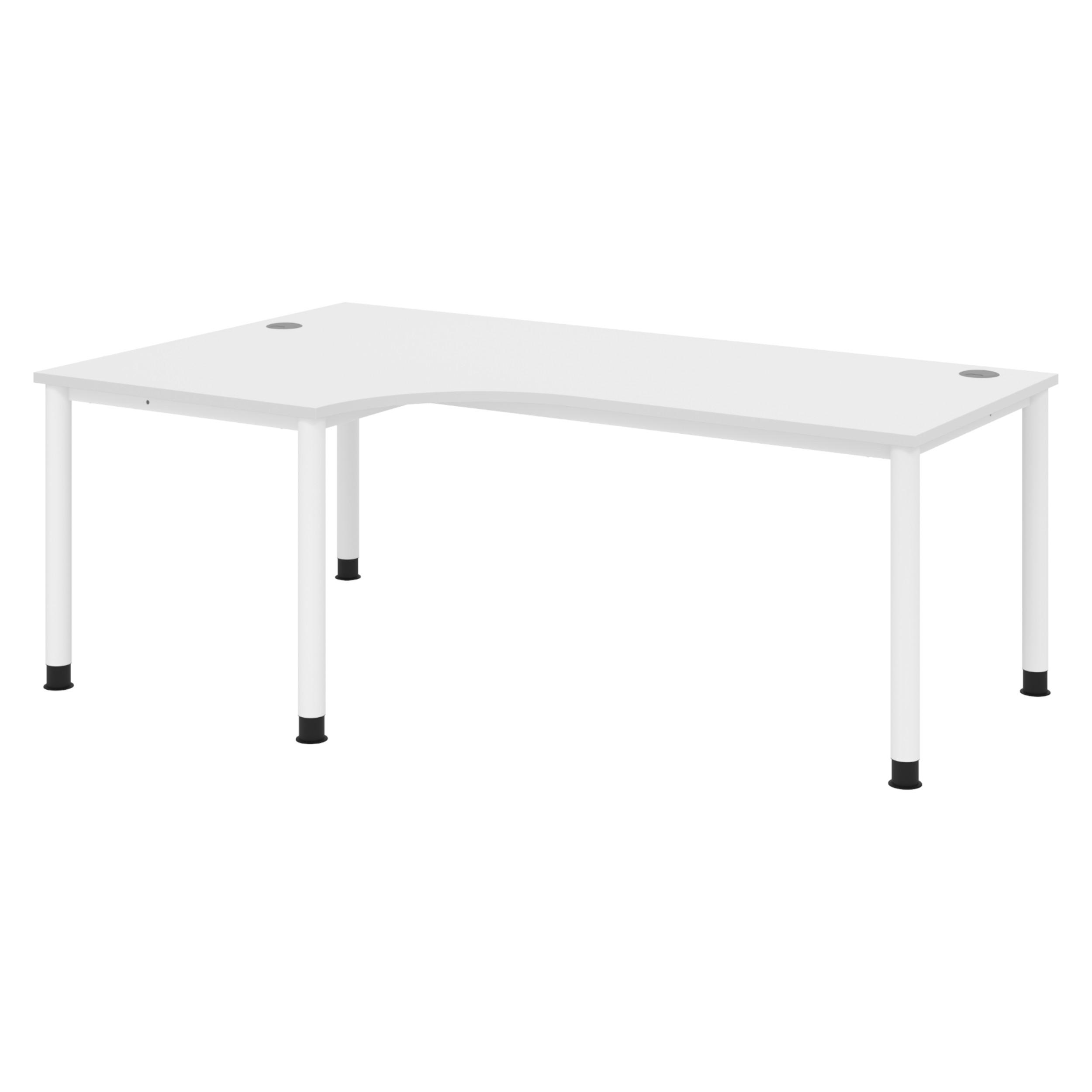 SCHREIBTISCH Serie-H 120/200/74 cm in Weiß/Weiß - Weiß, Holzwerkstoff (120/200/74cm) - bümö