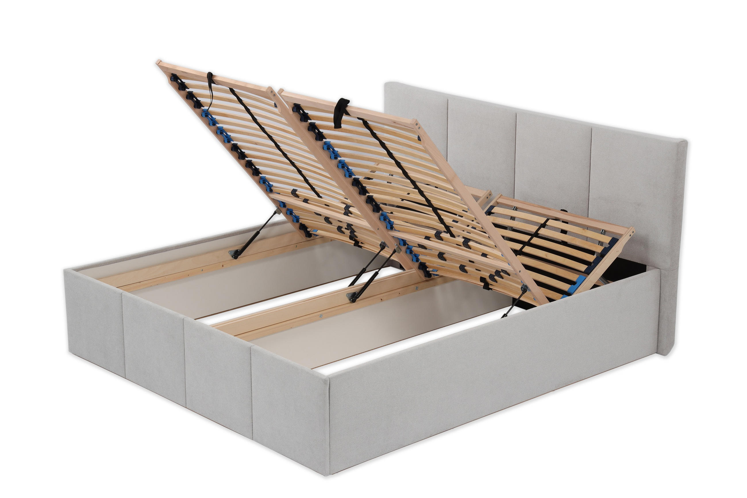 POLSTERBETT Dalas Grau 200 x 200 x 40 cm Bettkasten Mit hochwertiger Matratze H3 (bis 120 kg) und Lattenrost - Grau, Holz (200/200cm) - Halmon Schlafkomfort Betten 