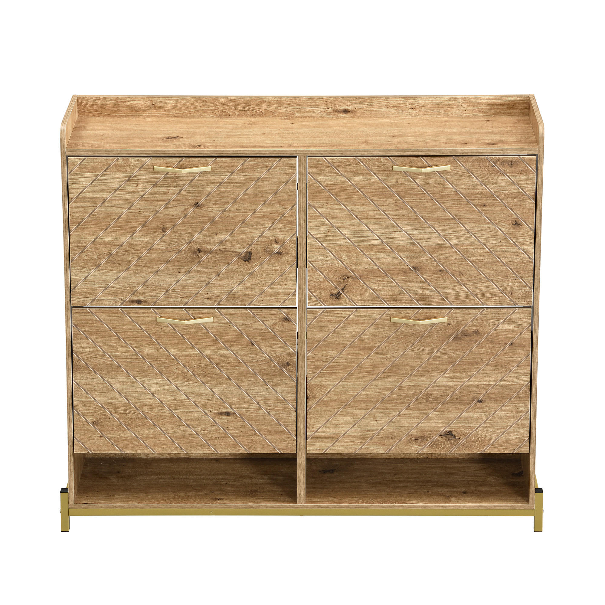 SCHUHSCHRANK Holzfarbe 108.5/24/100 cm - Naturfarben, Holzwerkstoff (108.5/100/24cm) - PANGIVO