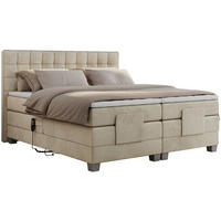 BOXBETT ELEKTRO 200/200 Beige Velvet - H3 - Beige, Holz/Textil (200/200cm) - MKS