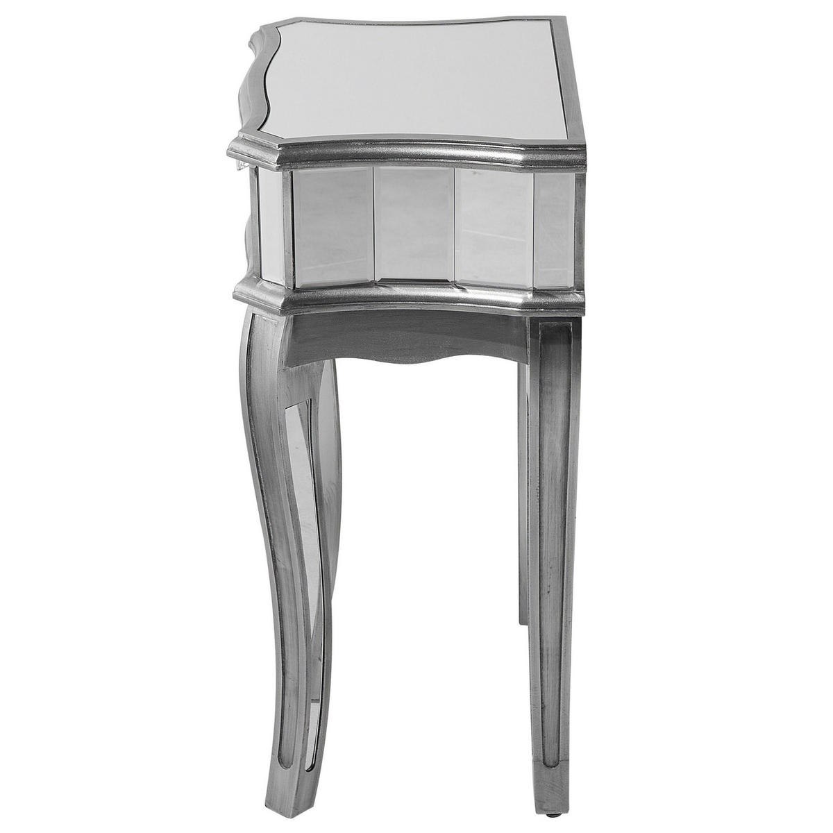KONSOLENTISCH Spiegeleffekt Somma - Silberfarben, Glas (34/48/75cm) - Beliani