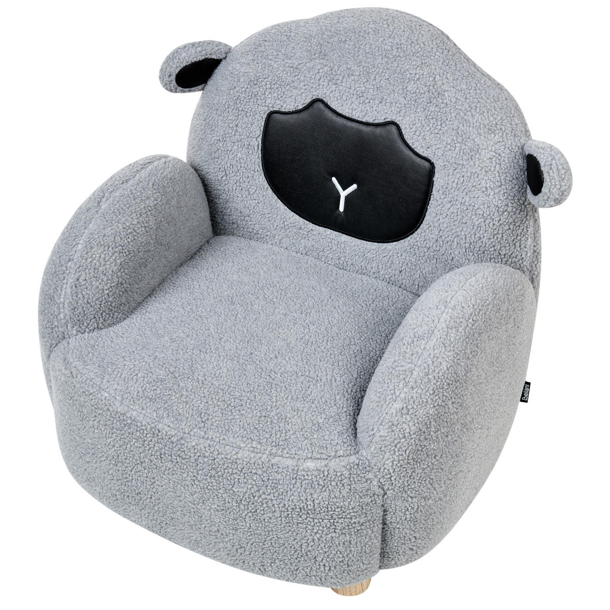 KINDERSESSEL Grau Ula - Braun/Grau, Textil (54/55/55cm) - Beliani