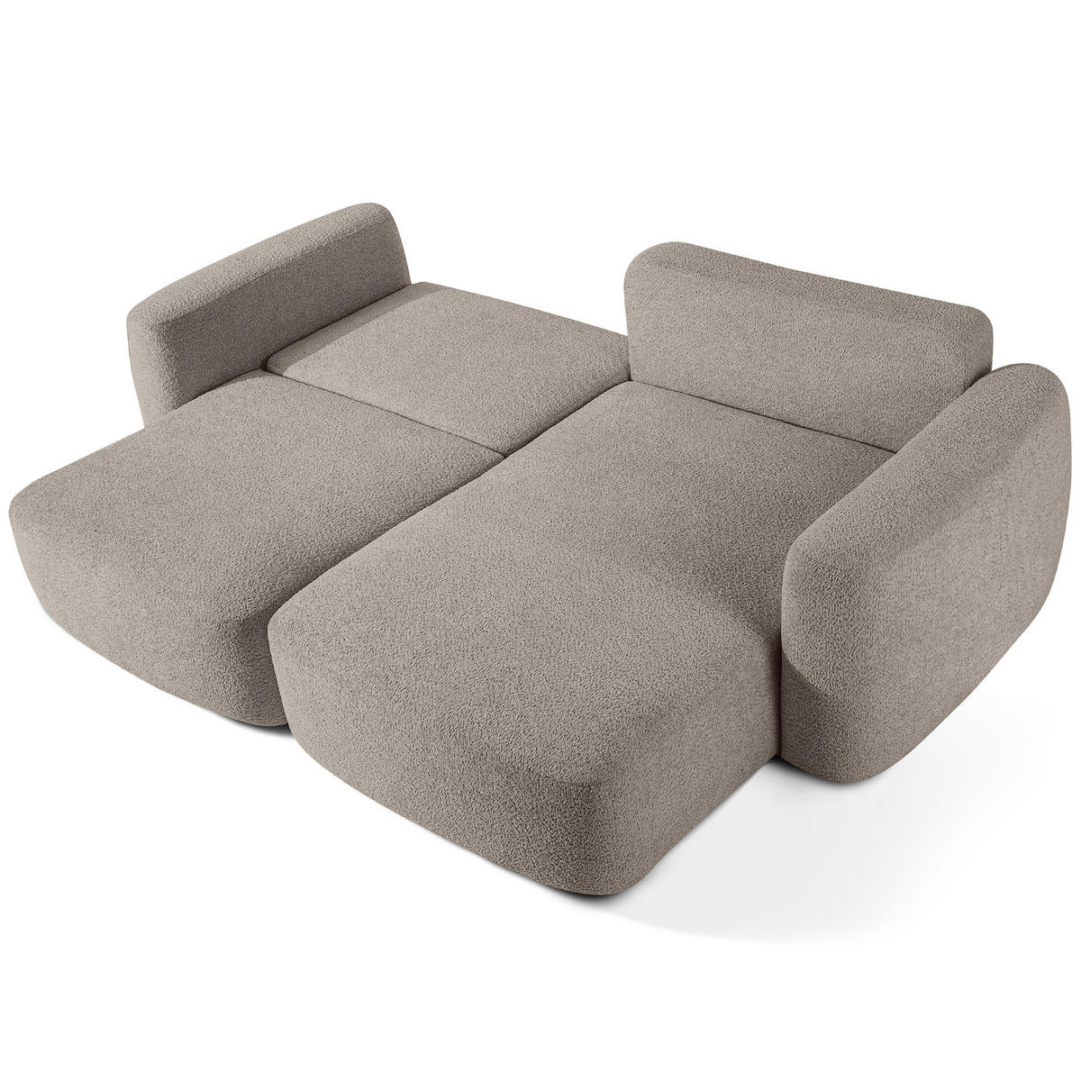 ECKSOFA rechts ELOSA - Grau, Holz/Textil (245/165cm) - KONSIMO®