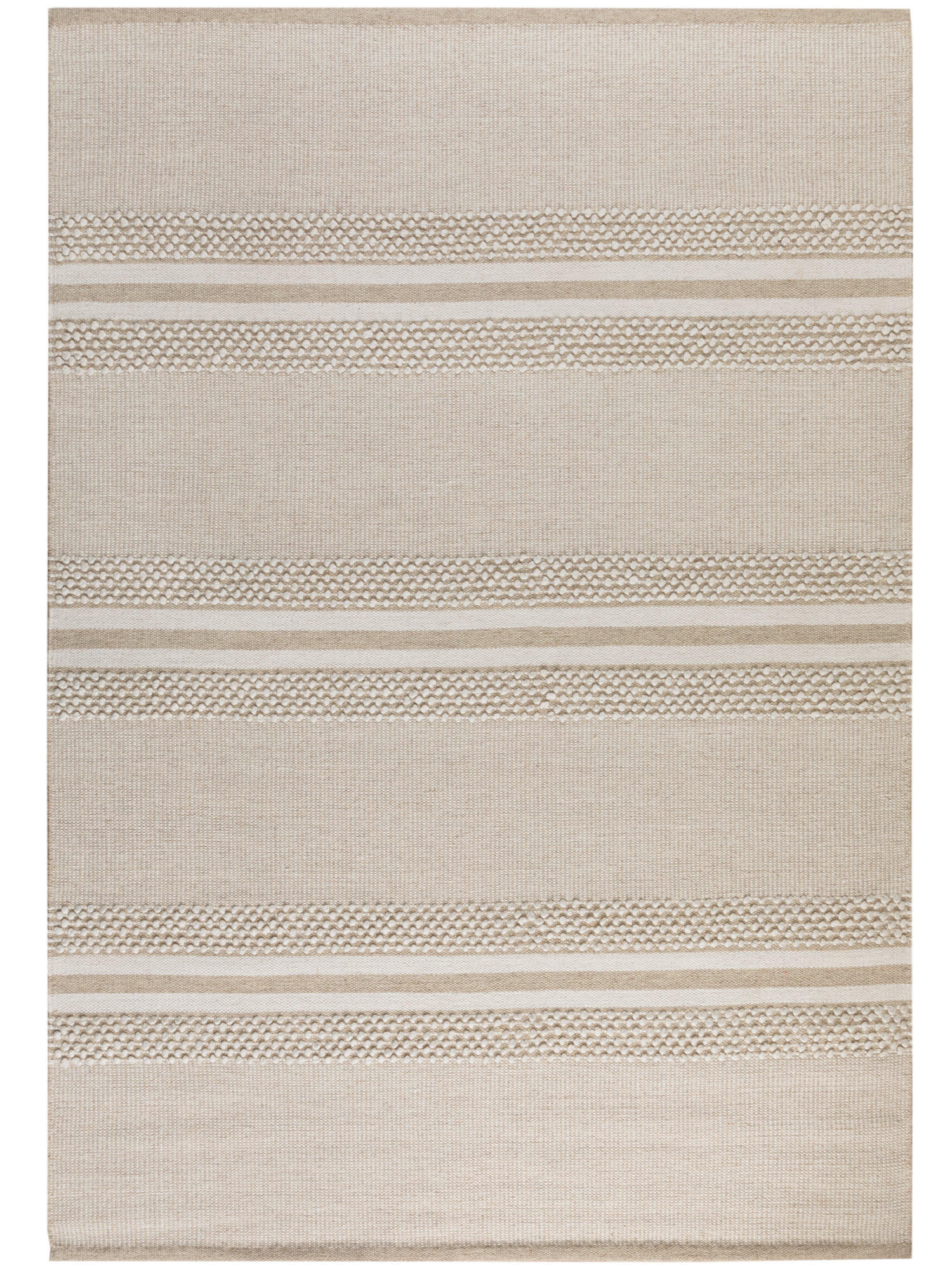 HANDWEBTEPPICH 200/250 cm Habo breite Streifen - Beige, Naturmaterialien (200/250cm) - Steffensmeier