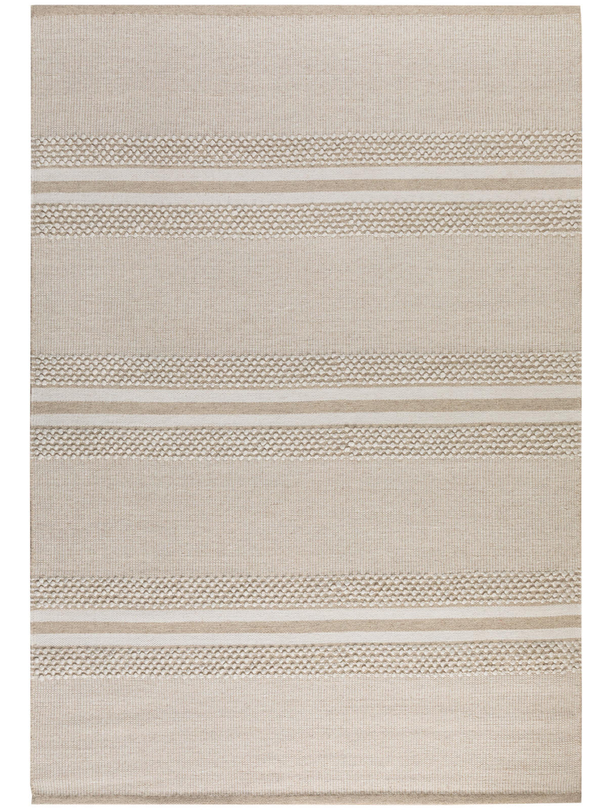 HANDWEBTEPPICH 200/250 cm Habo breite Streifen - Beige, Naturmaterialien (200/250cm) - Steffensmeier